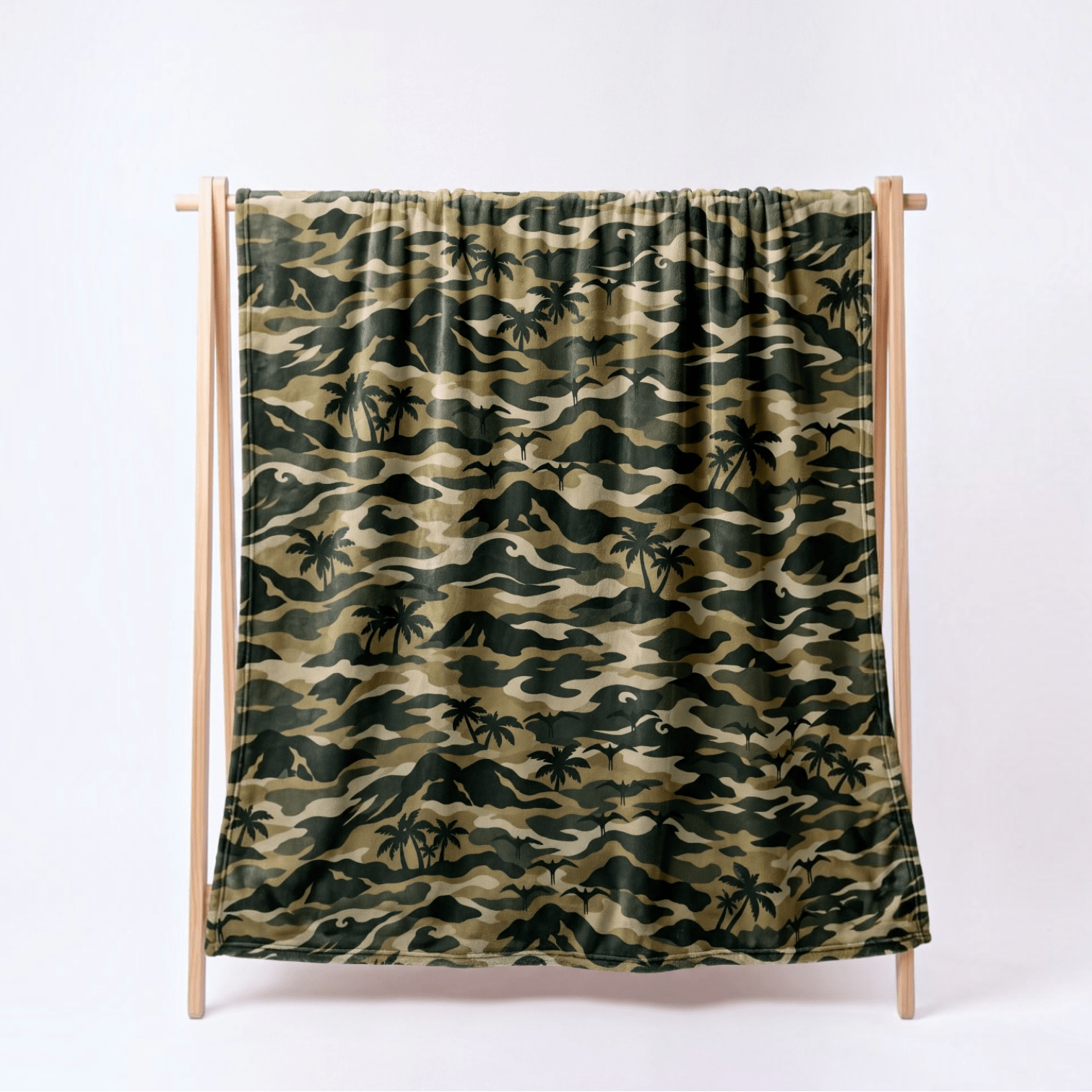 Medium: Iwa Bird Camo Minky Blanket - Sweet Sweet Honey Hawaii