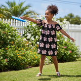 Midnight Hibiscus Off the Shoulder Dress - Sweet Sweet Honey Hawaii