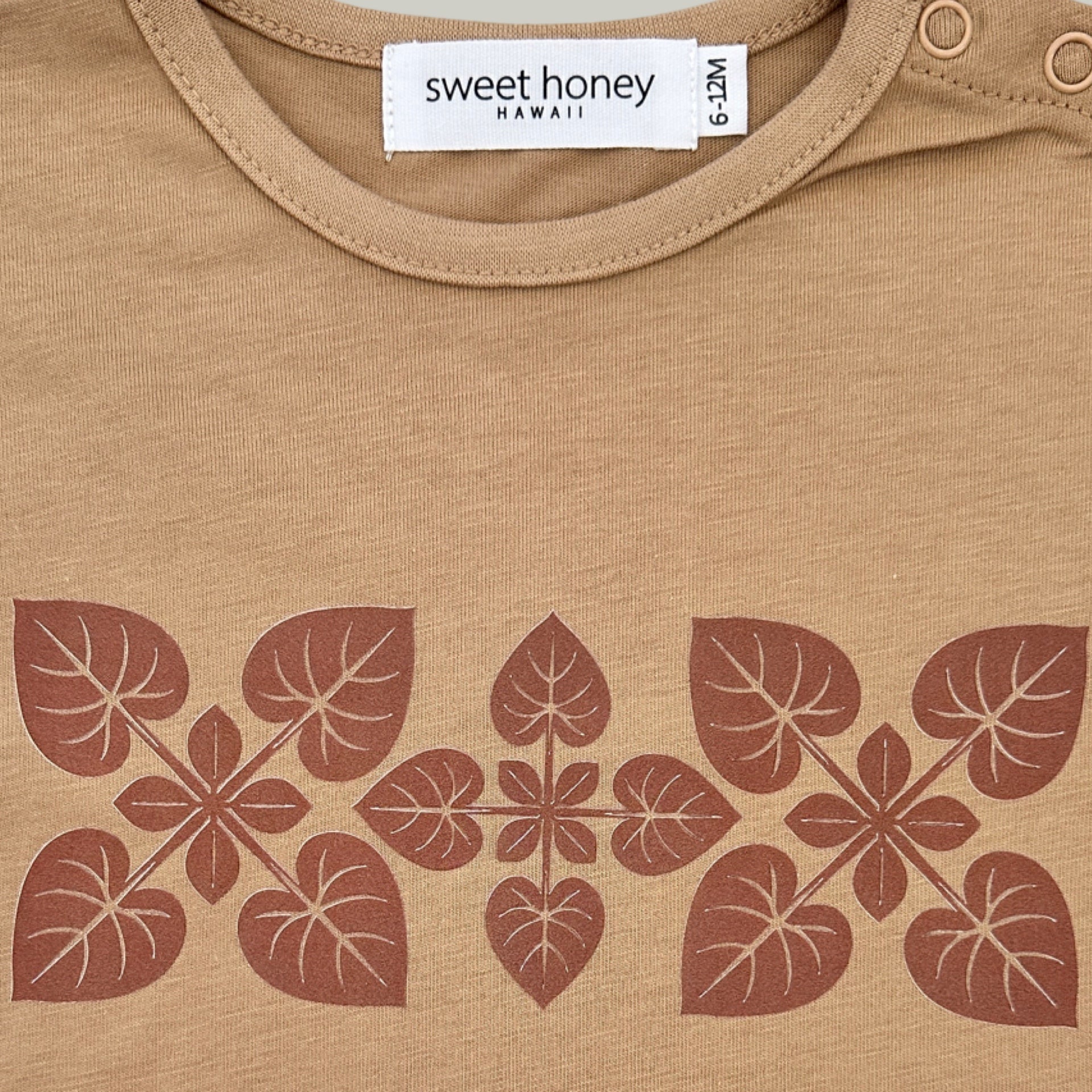 Monstera Quilt Jumpsuit (Tan) - Sweet Sweet Honey Hawaii