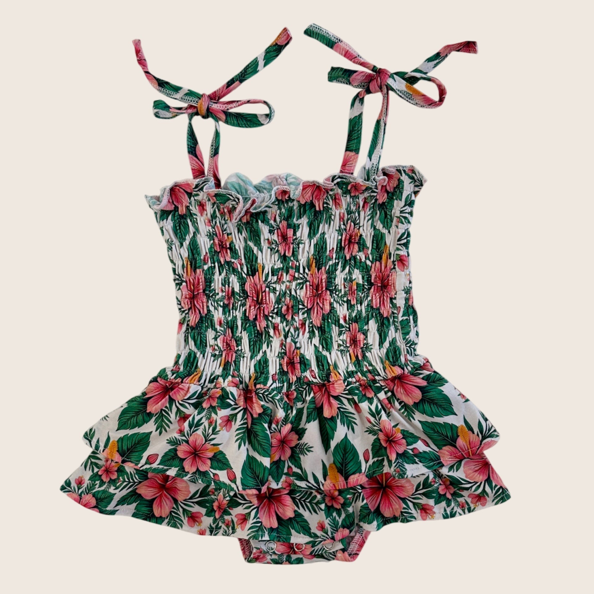 Nohea ruffle tie onesie - Sweet Sweet Honey Hawaii