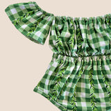 Maile Lei Gingham Off the Shoulder Onesie