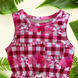 Pua Lei Magenta Gingham Tank Romper