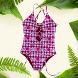 Pua lei Magenta Gingham Gabby Bikini