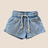 Blue Acid wash Sup Brah Hoodie shorts set