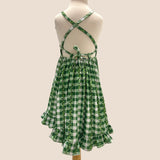 Maile Lei Green Gingham Stella Dress