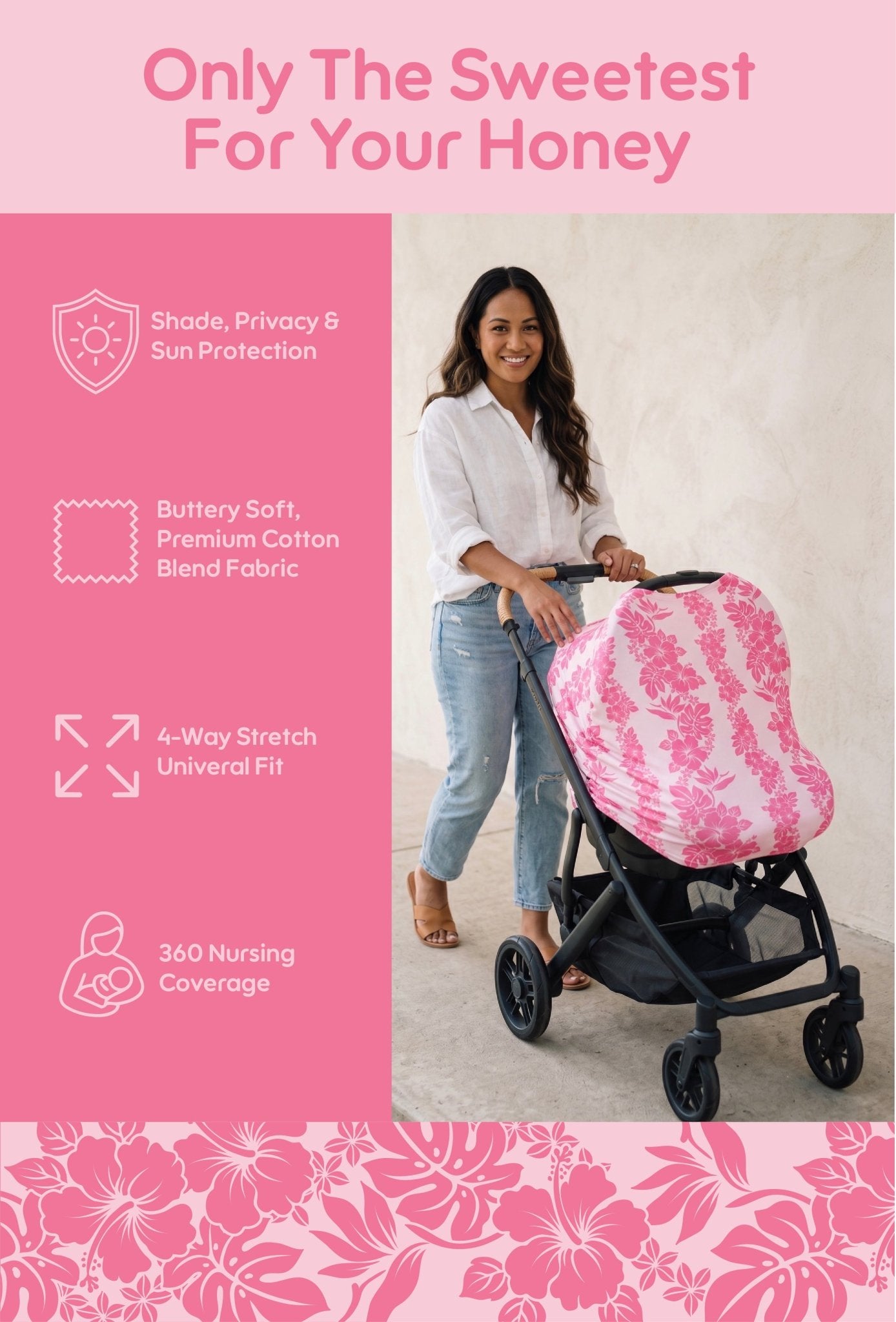Pink Mauna lani Car Seat Cover - Sweet Sweet Honey Hawaii
