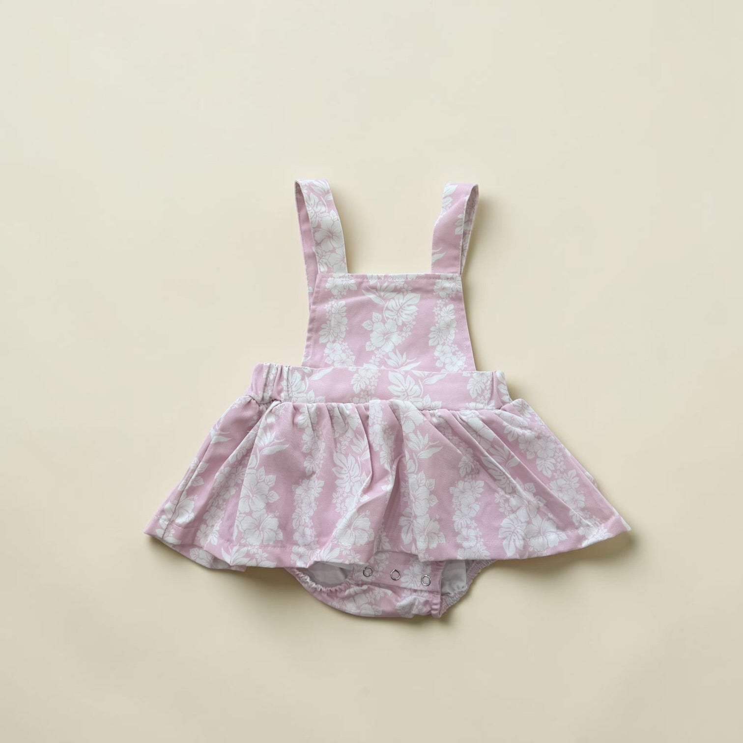 Pink Mauna lani Denim Quilt Ruffled Onesie - Sweet Sweet Honey Hawaii