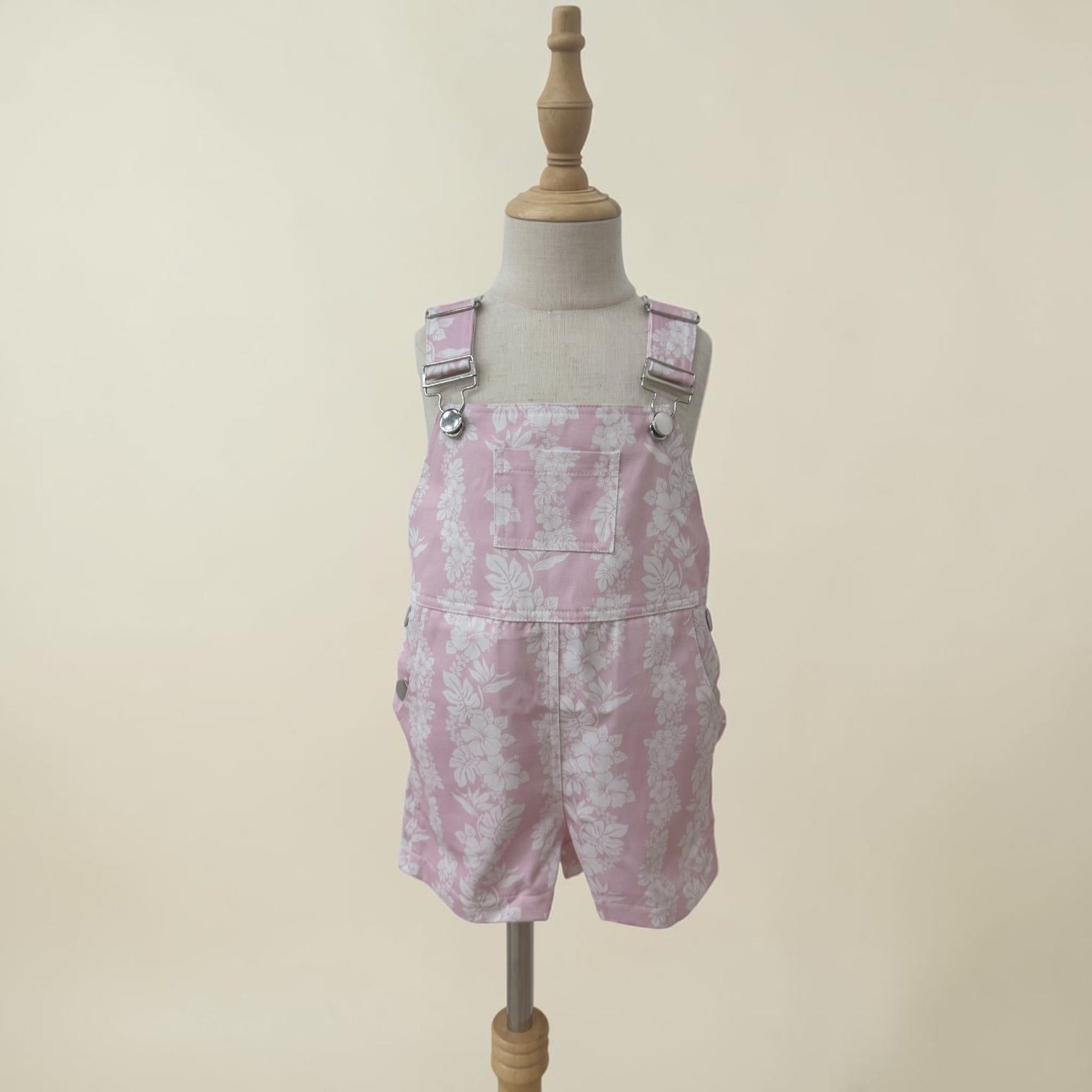 Pink Mauna lani Denim Short Overalls - Sweet Sweet Honey Hawaii