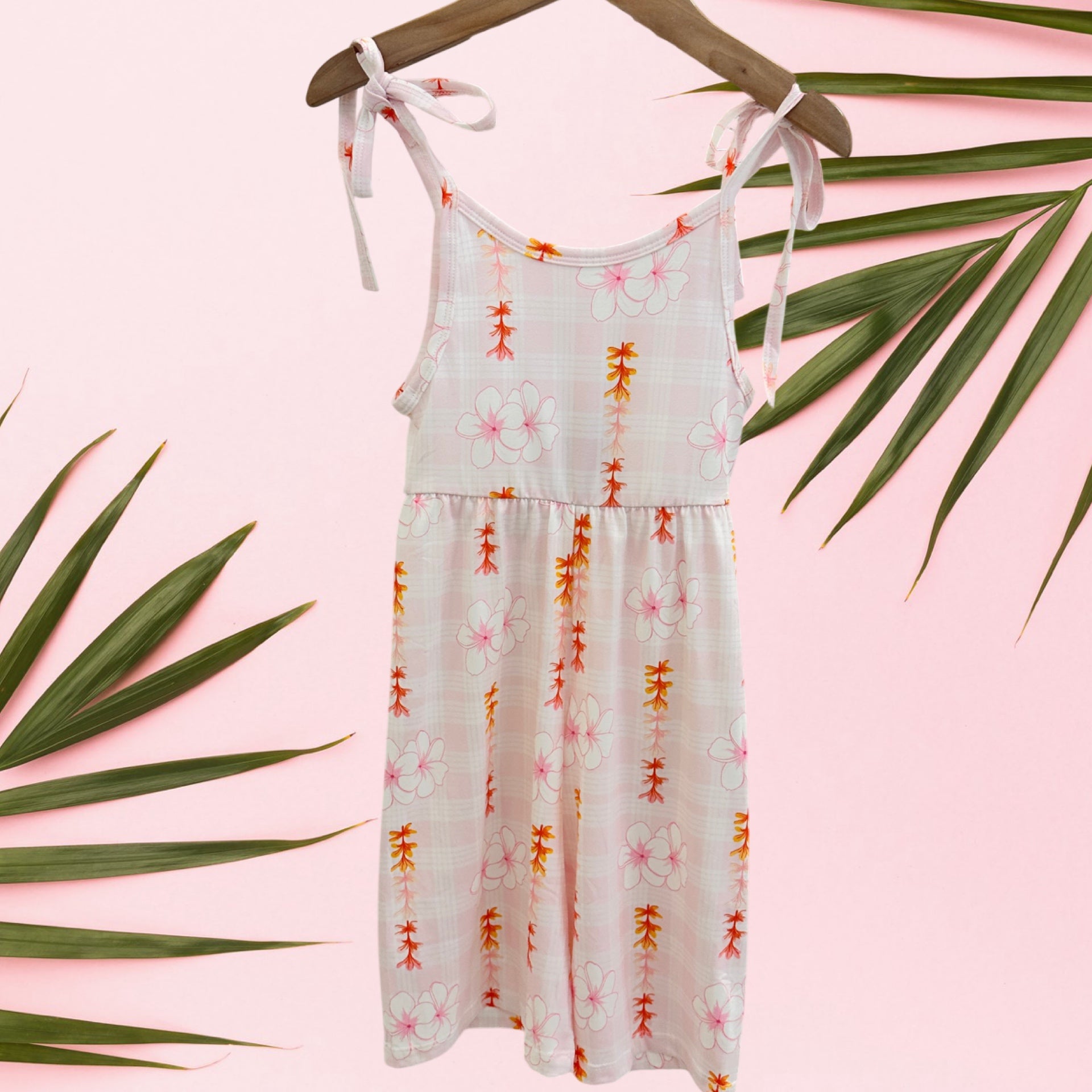 Pink Plumeria Palaka Tie Jumpsuit - Sweet Sweet Honey Hawaii