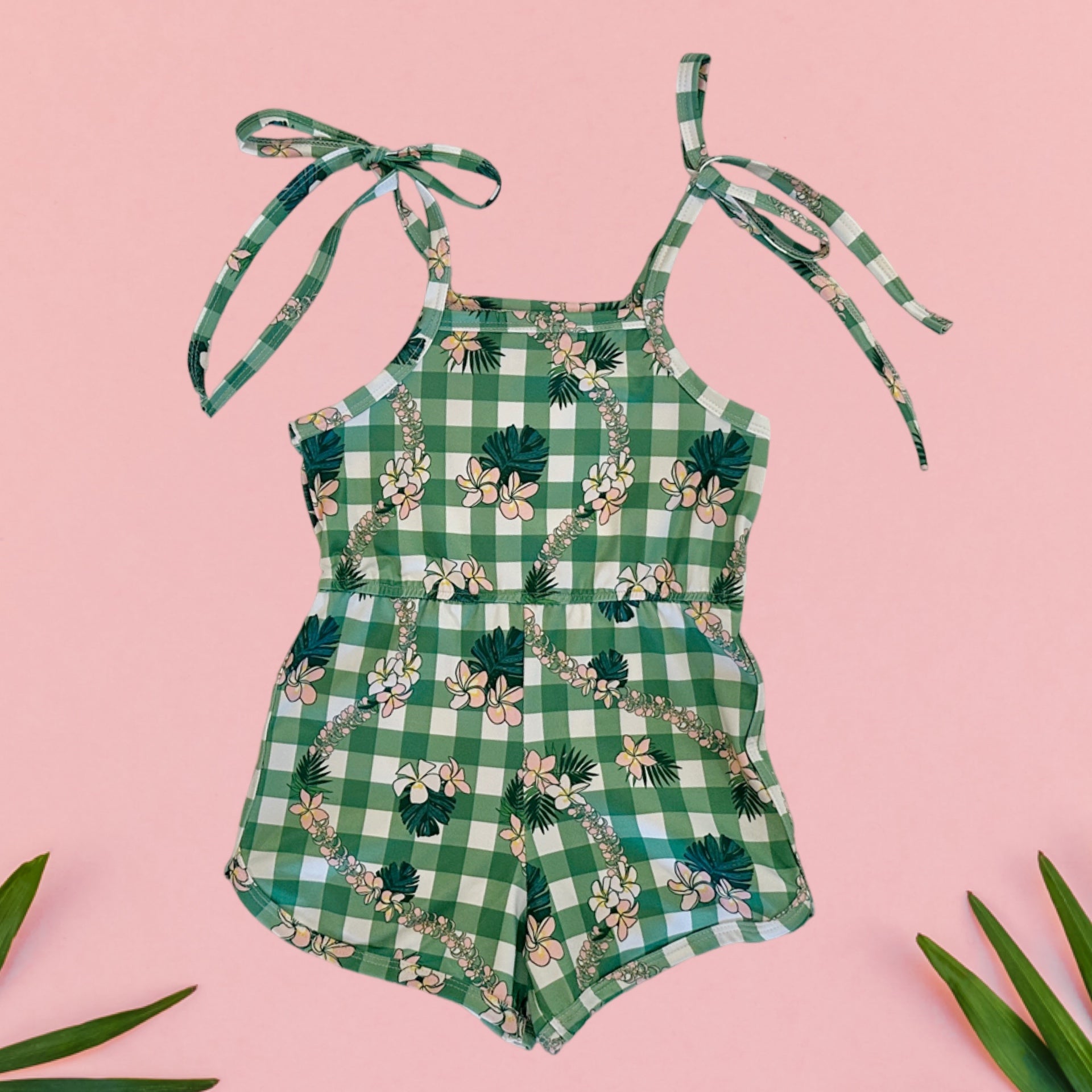 Plumeria Palaka Haleiwa Romper - Sweet Sweet Honey Hawaii