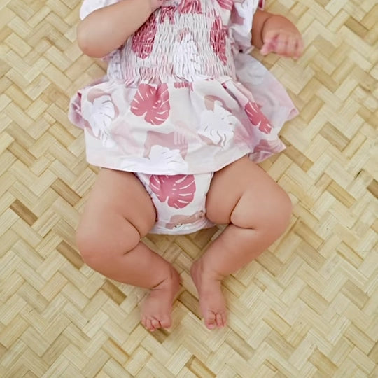 Rainbow Monstera Sleeved Melody Romper