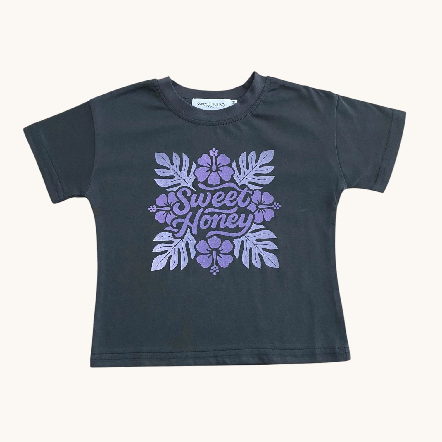 Purple Sweet Honey Quilt Dark Grey Tee - Sweet Sweet Honey Hawaii