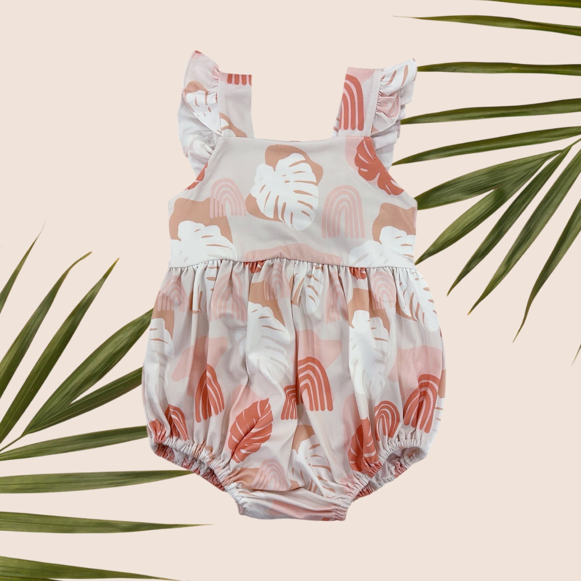 Rainbow Monstera Emma onesie - Sweet Sweet Honey Hawaii