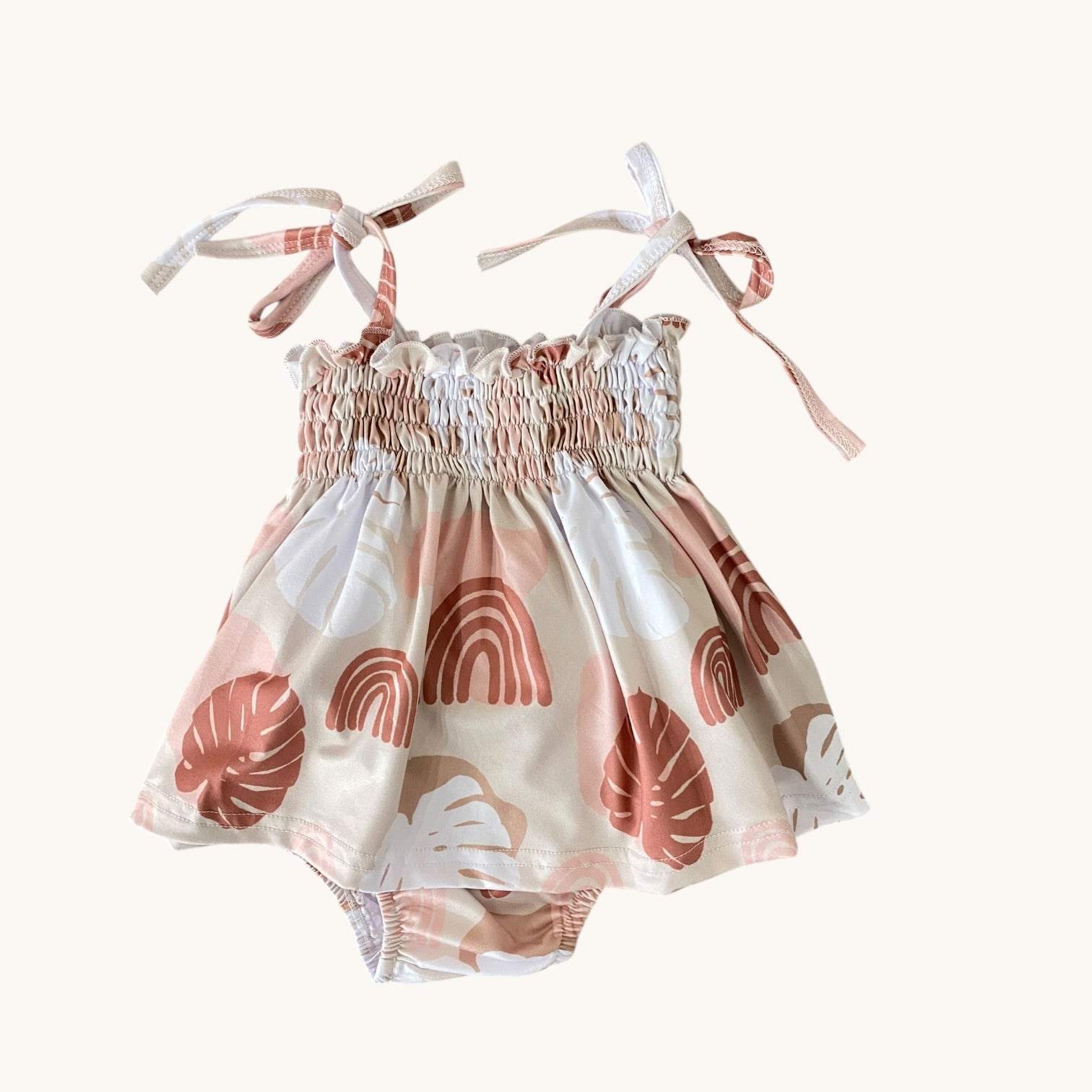 Rainbow Monstera Tie Top Set - Sweet Sweet Honey Hawaii