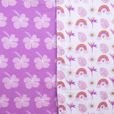 Rainbow Paradise/Lavender Hibiscus Reversible Blanket - Sweet Sweet Honey Hawaii