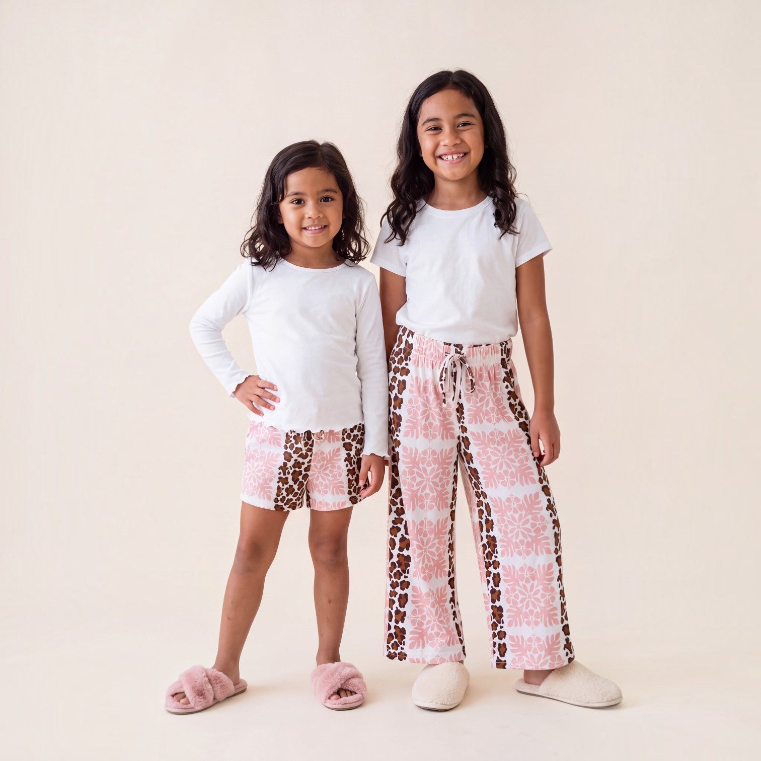 Leopard Hibiscus Girls Shorts