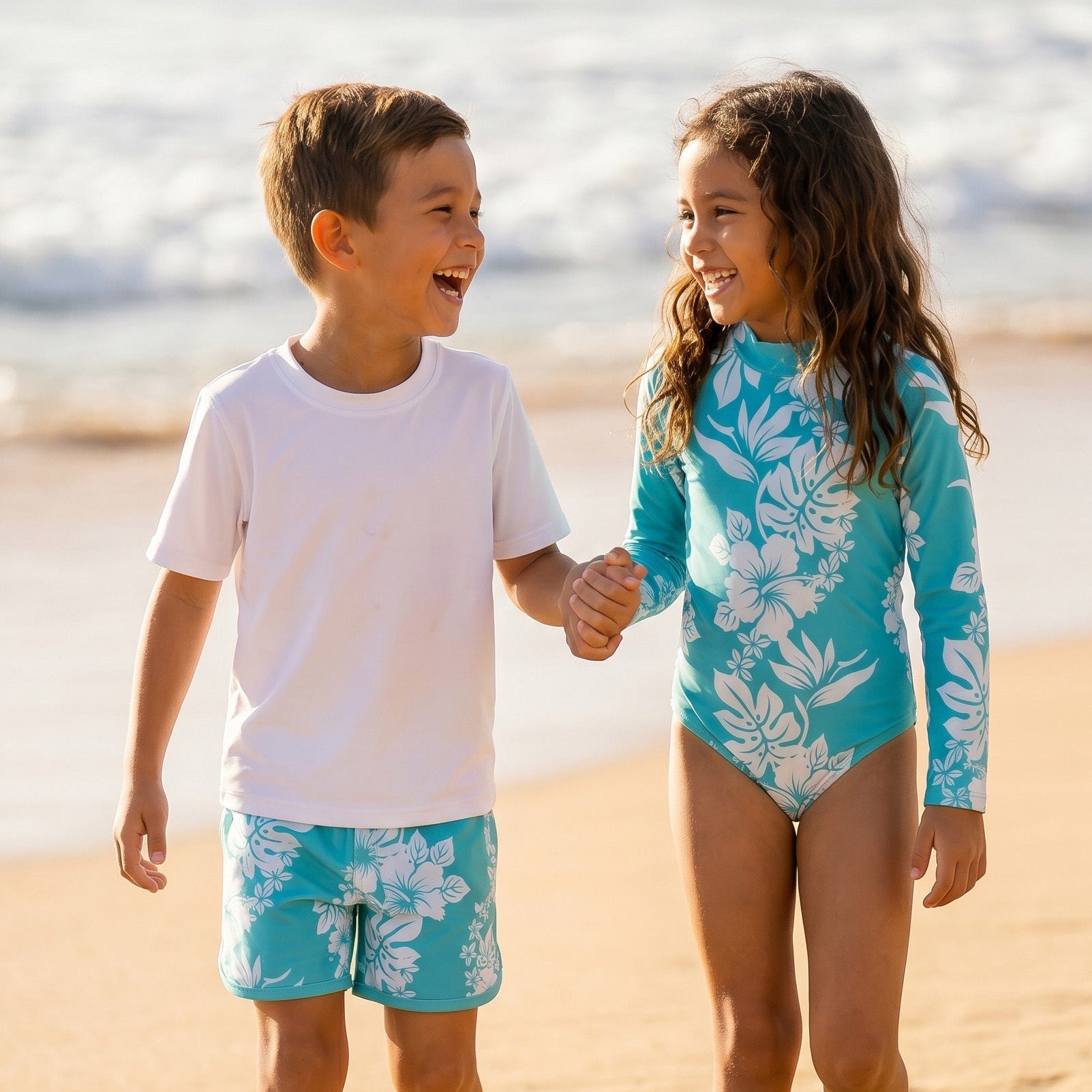 Teal Mauna Lani Boys Boardies - Sweet Sweet Honey Hawaii