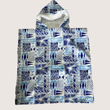 Teen Blue Tropical Kapa Hooded Towel - Sweet Sweet Honey Hawaii
