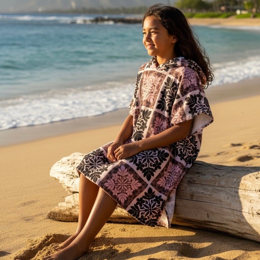 Teen Wild Blossom Hooded Towel - Sweet Sweet Honey Hawaii