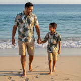 Tropical Monstera collared shirt - Sweet Sweet Honey Hawaii