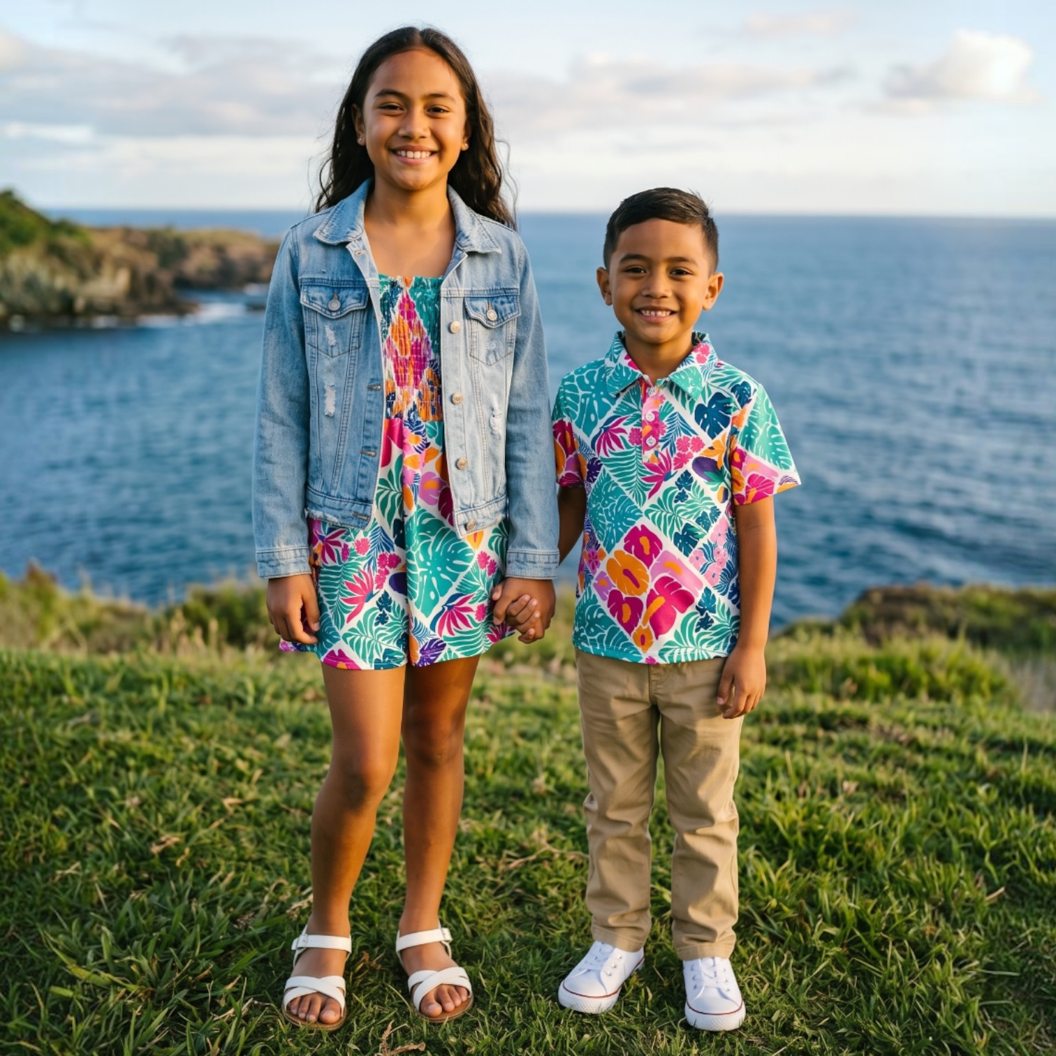 Tropical Muse Boys collared shirt - Sweet Sweet Honey Hawaii