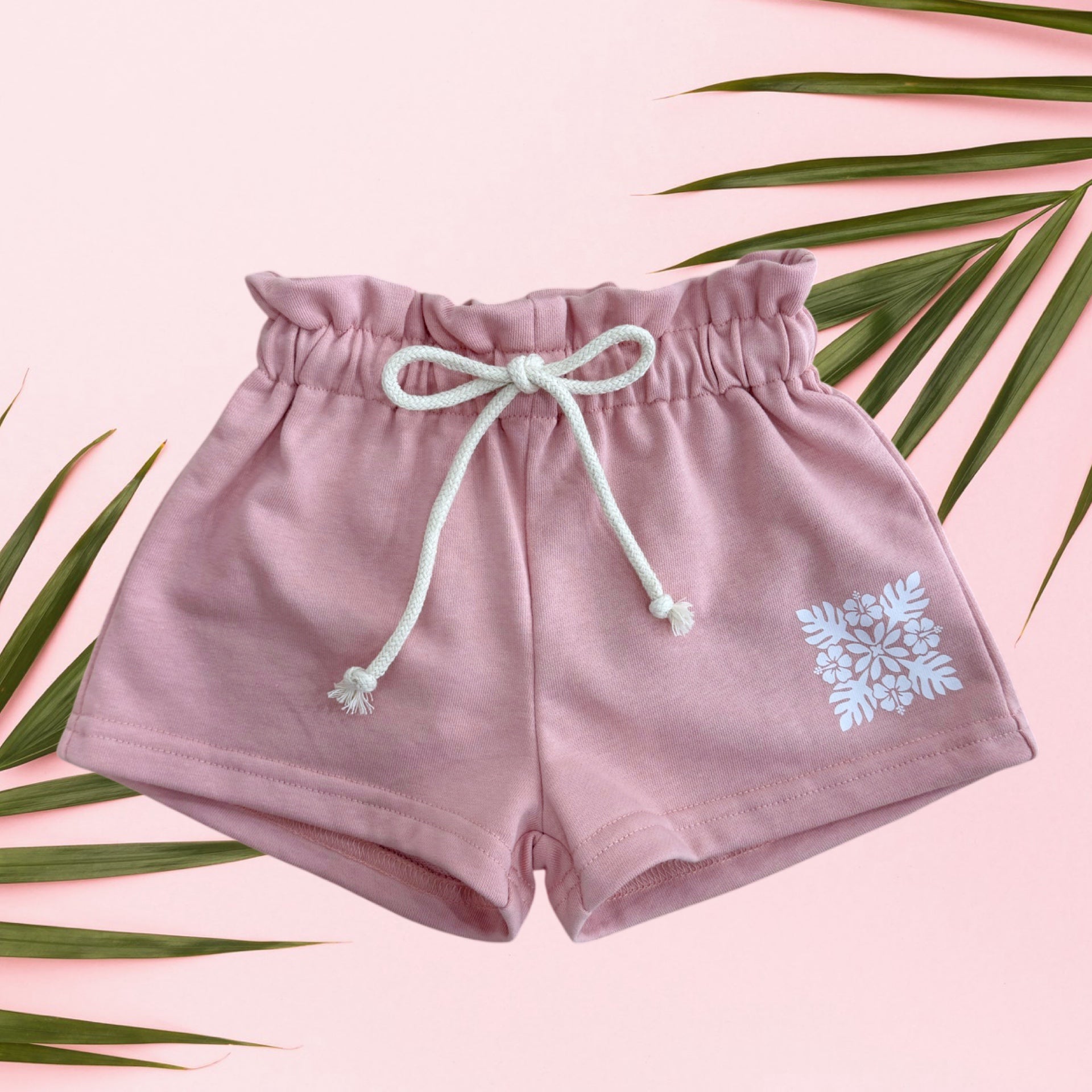 White Quilt Pink Shorts - Sweet Sweet Honey Hawaii