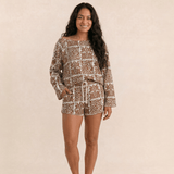 Women's Brown Orchid Shorts - Sweet Sweet Honey Hawaii