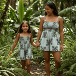 Women's Green 'Ilima Quilt Kaia Romper - Sweet Sweet Honey Hawaii