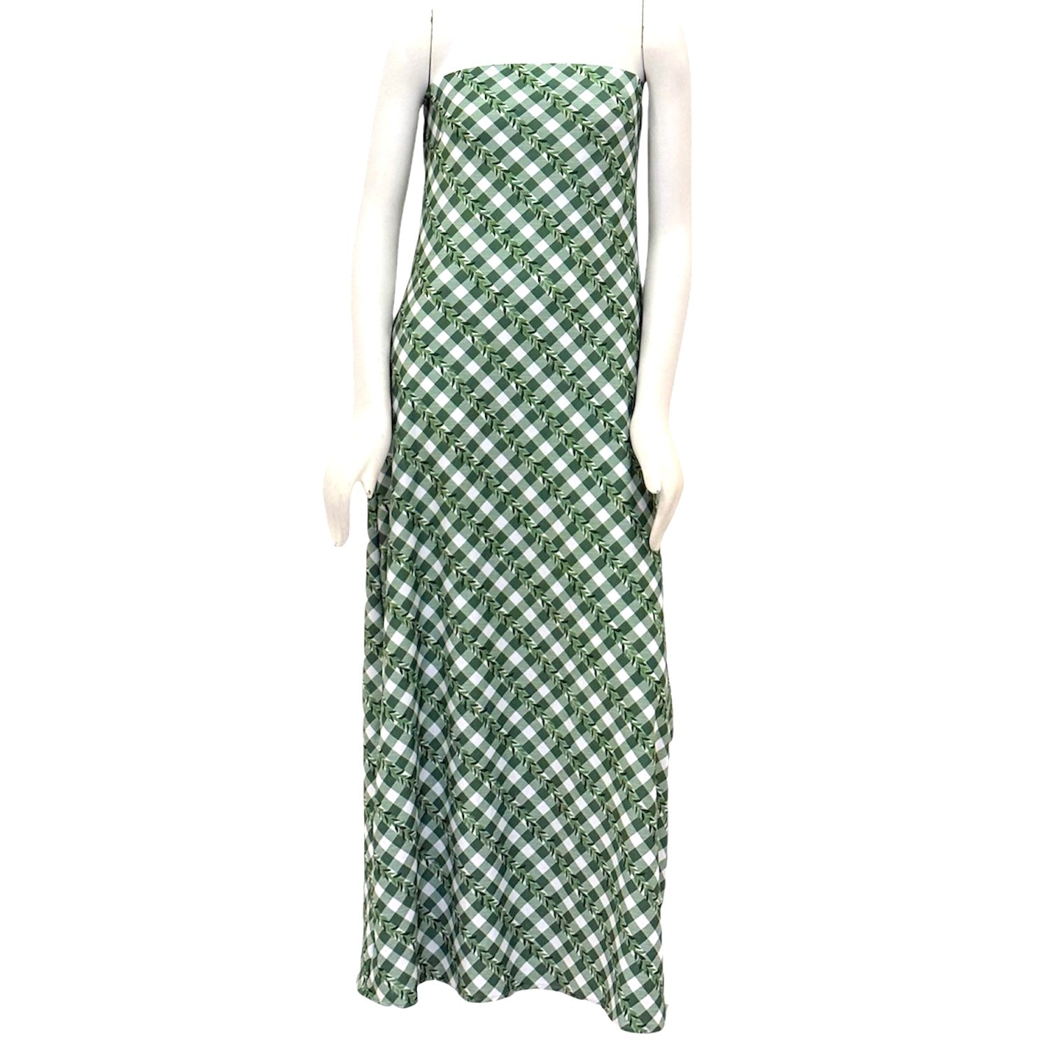 Women's Maile Lei Checkered Tube top Maxi Dress - Sweet Sweet Honey Hawaii
