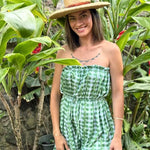 Women's Maile Lei Gingham Tube Romper - Sweet Sweet Honey Hawaii