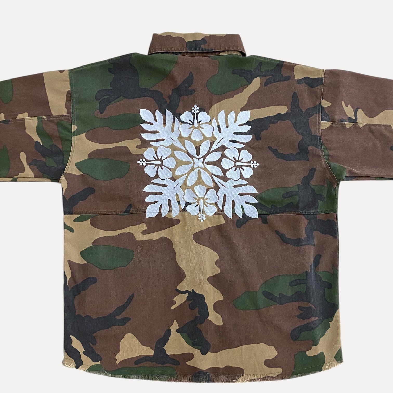 Women's Quilt Camo Denim Jacket - Sweet Sweet Honey Hawaii