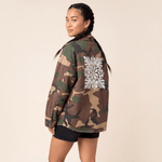 Women's Quilt Camo Denim Jacket - Sweet Sweet Honey Hawaii