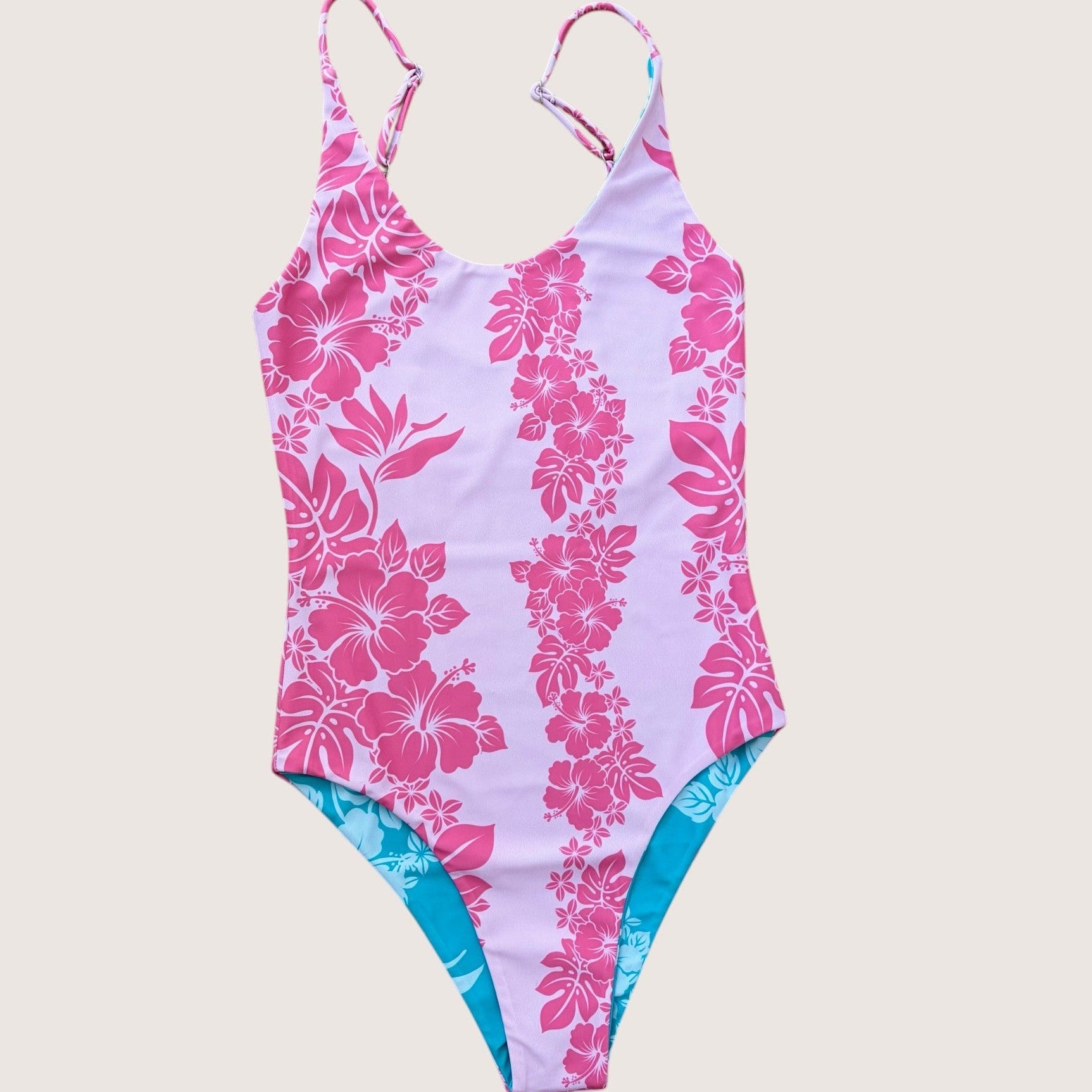 Women's Teal/Pink Mauna Lani Reversible Bikini - Sweet Sweet Honey Hawaii