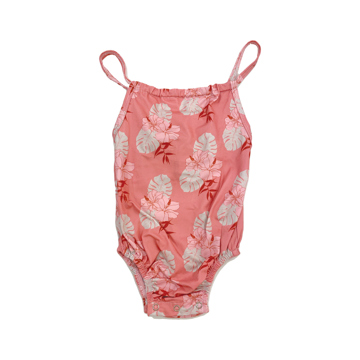 Pink mauve Hibiscus Halter Romper (6/12M to 18/24M) - Sweet Sweet Honey Hawaii