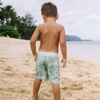 Eco-Friendly Hibiscus Lei Olive Boardies - Sweet Sweet Honey Hawaii