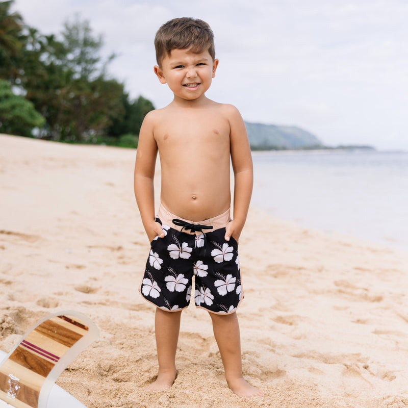 Eco-Friendly Midnight Hibiscus Boardies - Sweet Sweet Honey Hawaii