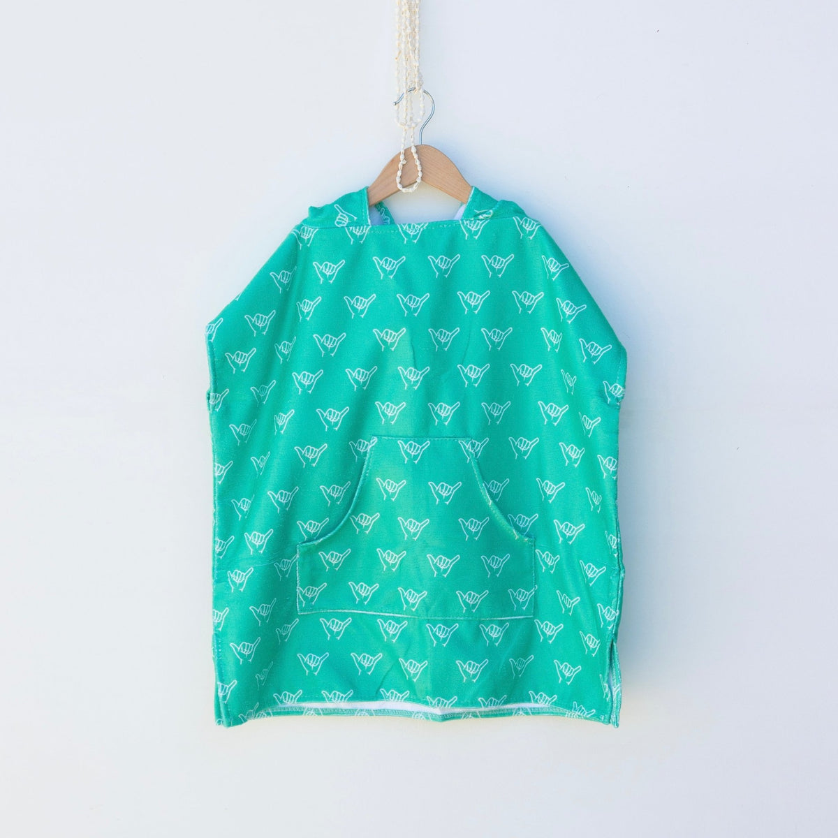 Forest Green Shaka Hooded Beach towel - Sweet Sweet Honey Hawaii