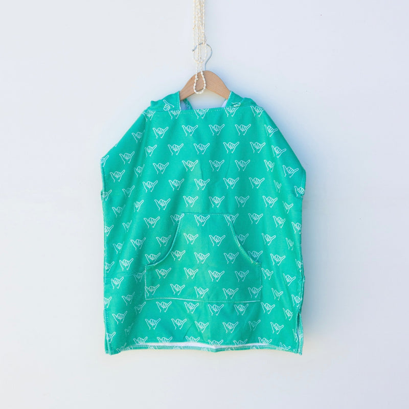 Forest Green Shaka Hooded Beach towel - Sweet Sweet Honey Hawaii