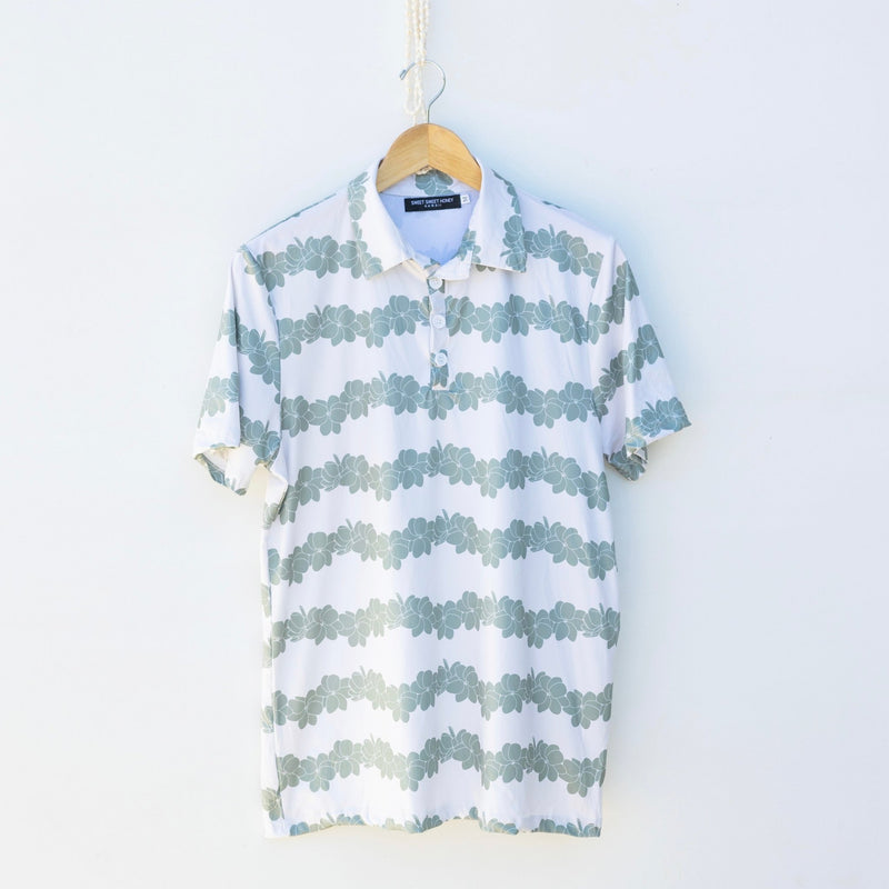 Gardenia Cream Men's Collared Shirt - Sweet Sweet Honey Hawaii