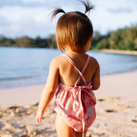 Pink mauve Hibiscus Halter Romper (6/12M to 18/24M) - Sweet Sweet Honey Hawaii