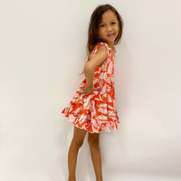 Sunset Palm Shoulder Tie Dress