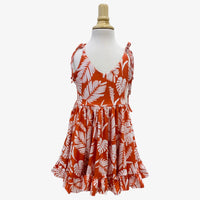 Sunset Palm Shoulder Tie Dress