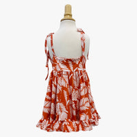 Sunset Palm Shoulder Tie Dress