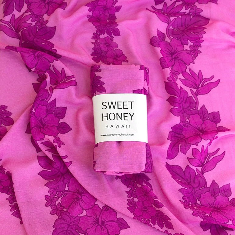 Mauna Lani Magenta Bamboo Swaddle Blanket - Sweet Sweet Honey Hawaii