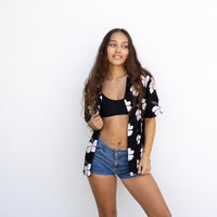 Midnight Hibiscus Button Down Shirt - Sweet Sweet Honey Hawaii