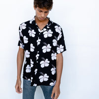 Midnight Hibiscus Button Down Shirt - Sweet Sweet Honey Hawaii