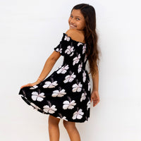 Off The Shoulder Midnight Hibiscus Dress - Sweet Sweet Honey Hawaii
