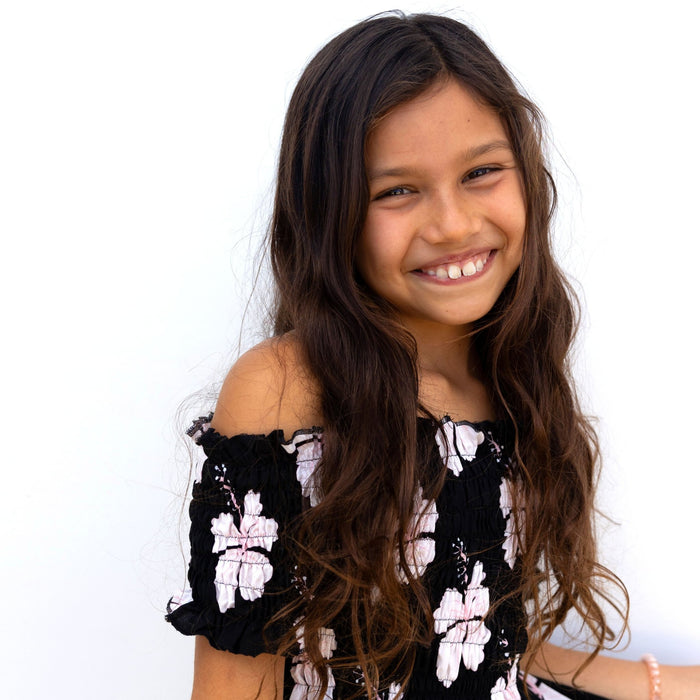 Off The Shoulder Midnight Hibiscus Dress - Sweet Sweet Honey Hawaii