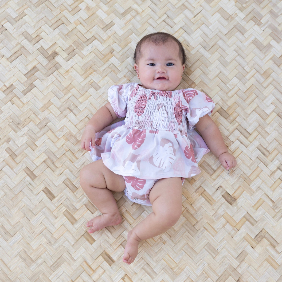 Rainbow Monstera Sleeved Melody Romper - Sweet Sweet Honey Hawaii