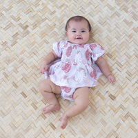 Rainbow Monstera Sleeved Melody Romper - Sweet Sweet Honey Hawaii